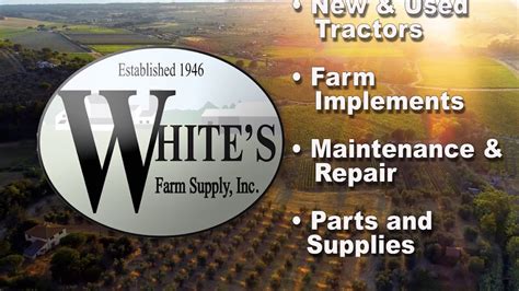 White's farm supply - Welcome to White’s Farm Supply, Inc. White’s is a full service equipment dealer for Case-IH, New Holland, Krone, Kubota, Gehl, Ferris, Cub Cadet, Stihl and more for new and used tractors, forage harvesters, farm equipment, construction and lawn & garden equipment.. White’s has been a family business ever since Willard and Nettie started the dealership in 1946.